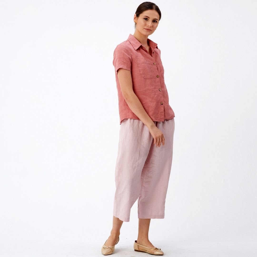 Drawstring Waist Linen Pants