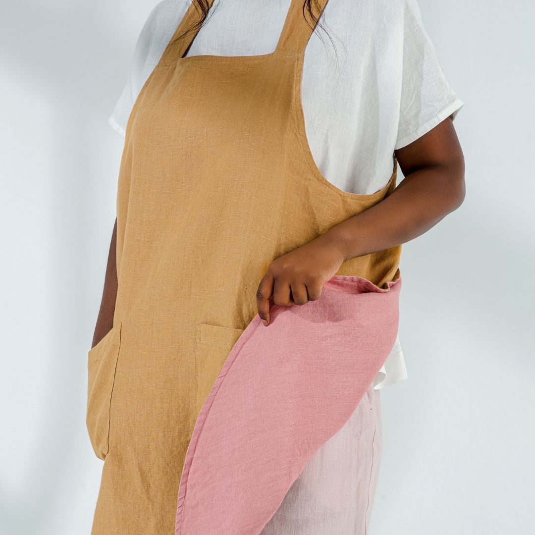 Linen Apron With No Ties