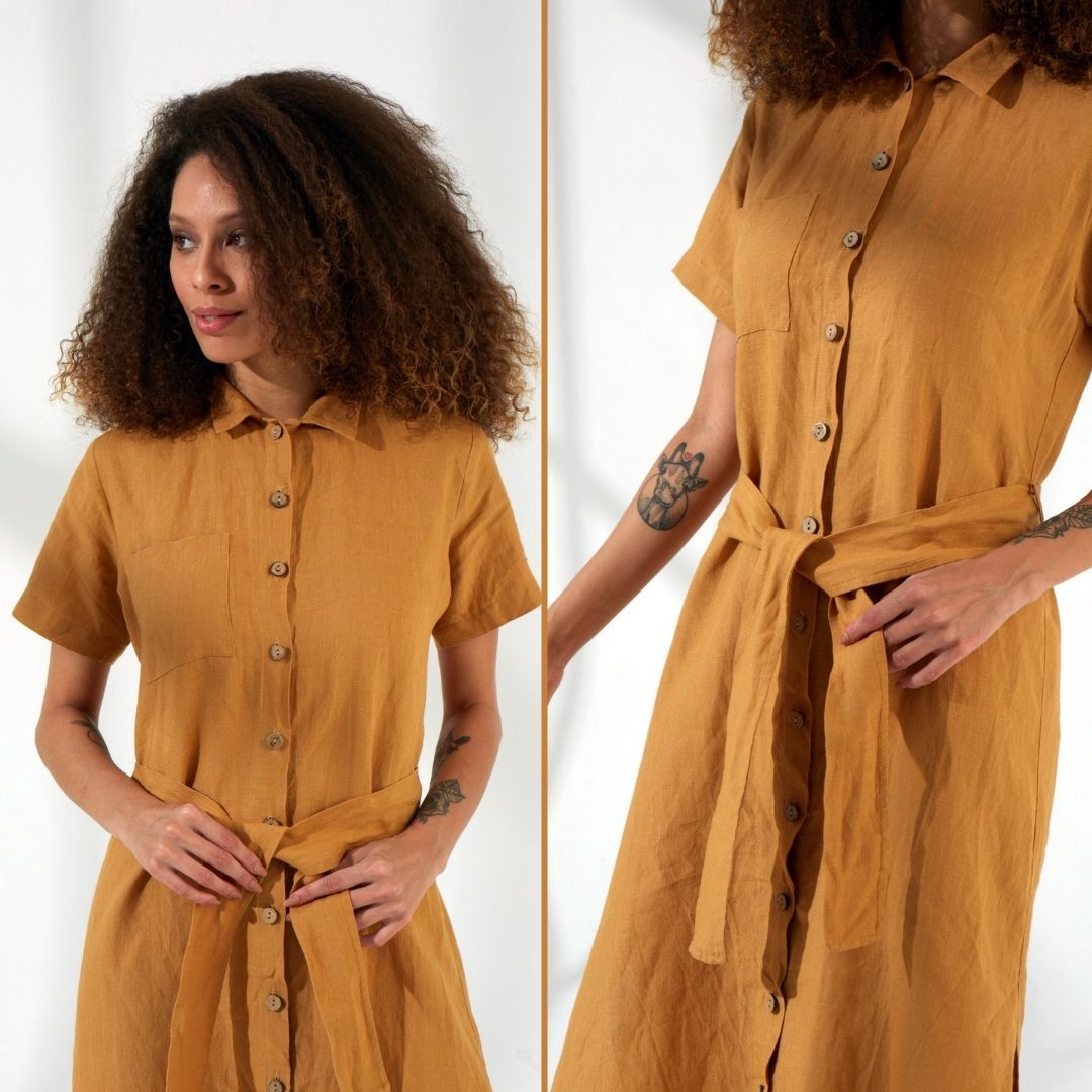 Summer Linen Dress with Belt