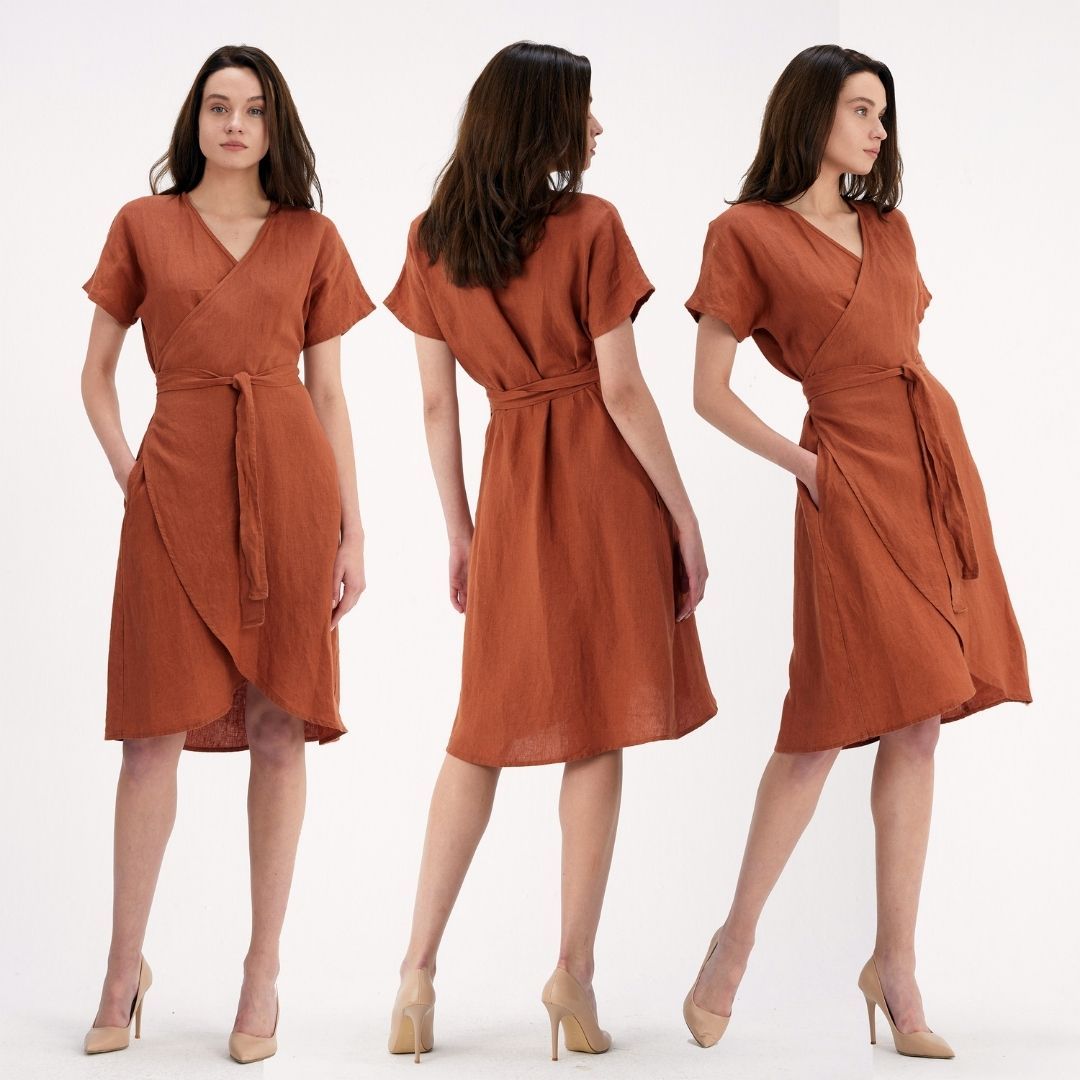 Wrap Flax Dress for Women